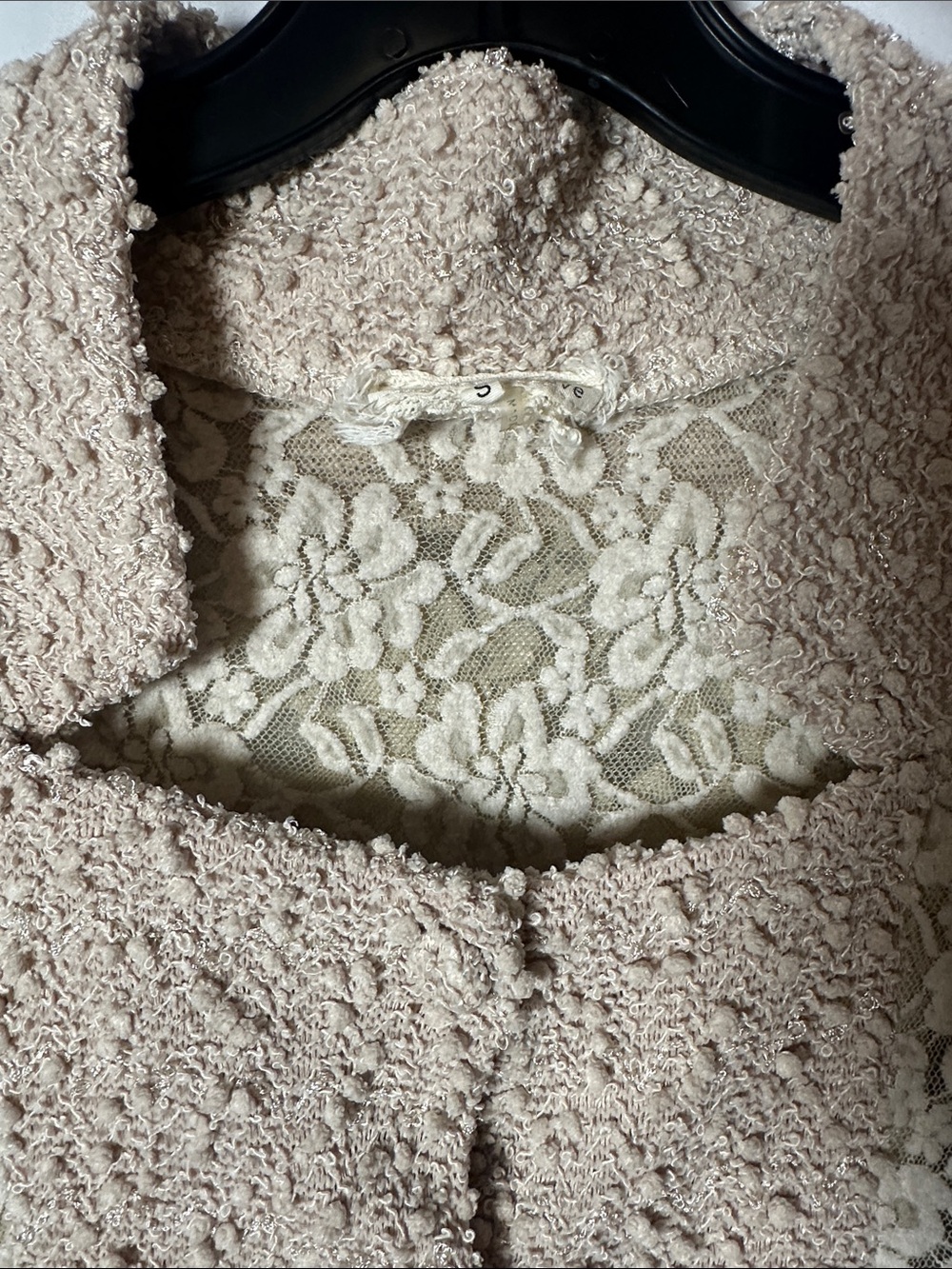 Areve Lace & Knit Layered Sleeveless Tunic in Cream and Taupe - Picture 5 of 11